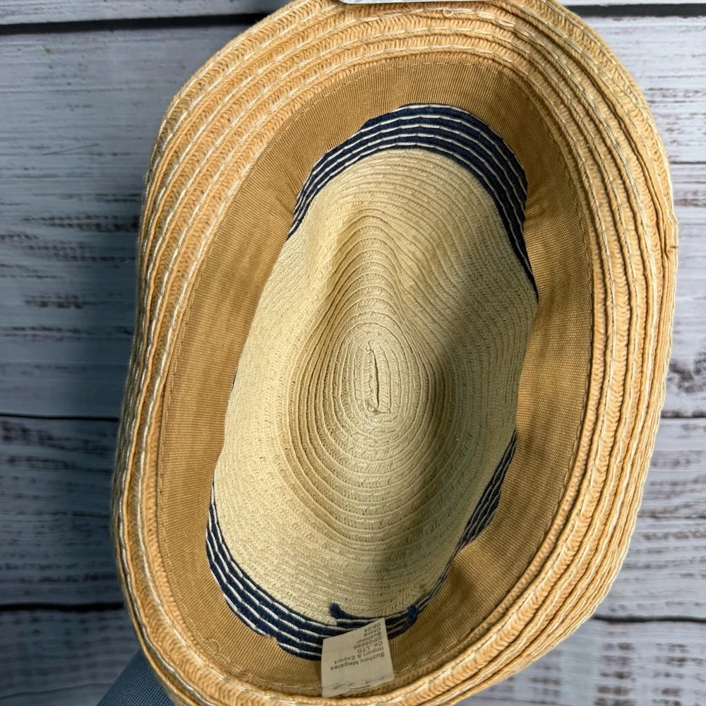 Tommy Bahama Kids Striped Woven Straw Hat‎ Blue One Size NEW